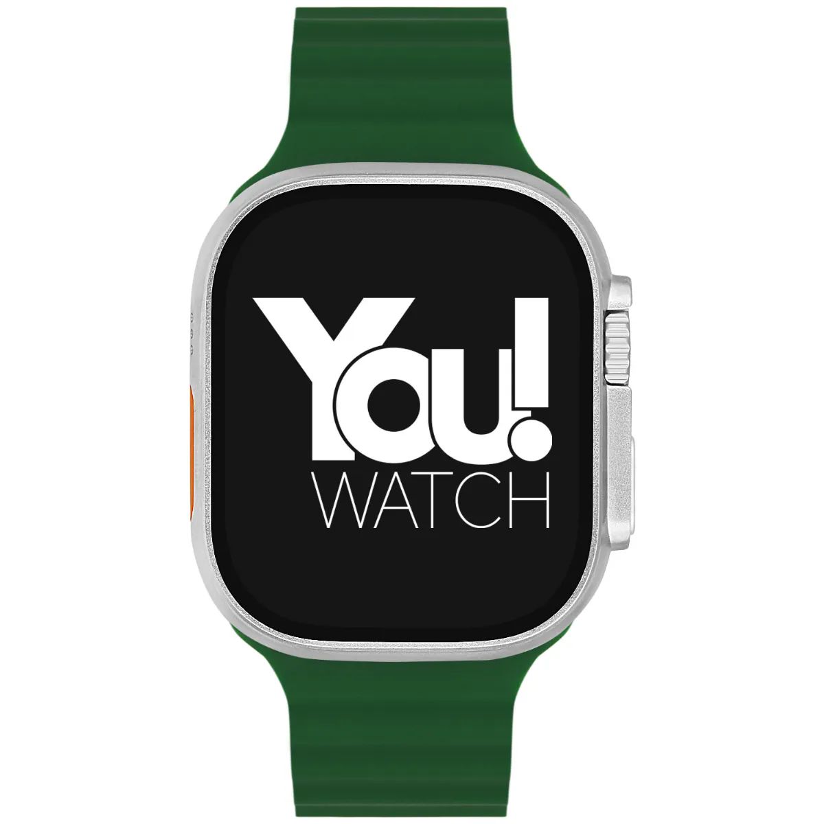 You-Watch-A8-A83-You-Smart-Silver-&-Dark-Green-Silicon-Unisex-Kol-Saati
