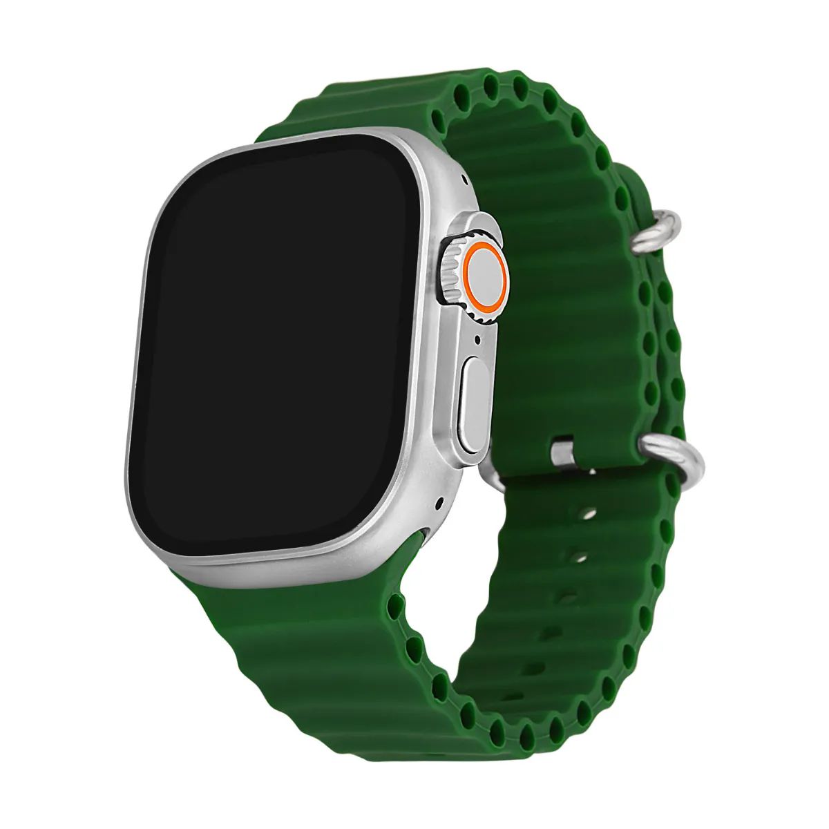 You-Watch-A8-A83-You-Smart-Silver-&-Dark-Green-Silicon-Unisex-Kol-Saati