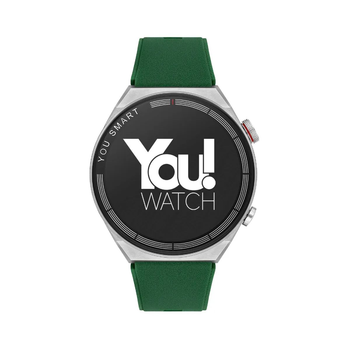 You Watch R13-AR136 You Smart Silver Metal & Dark Green Silicon Unisex Kol Saati