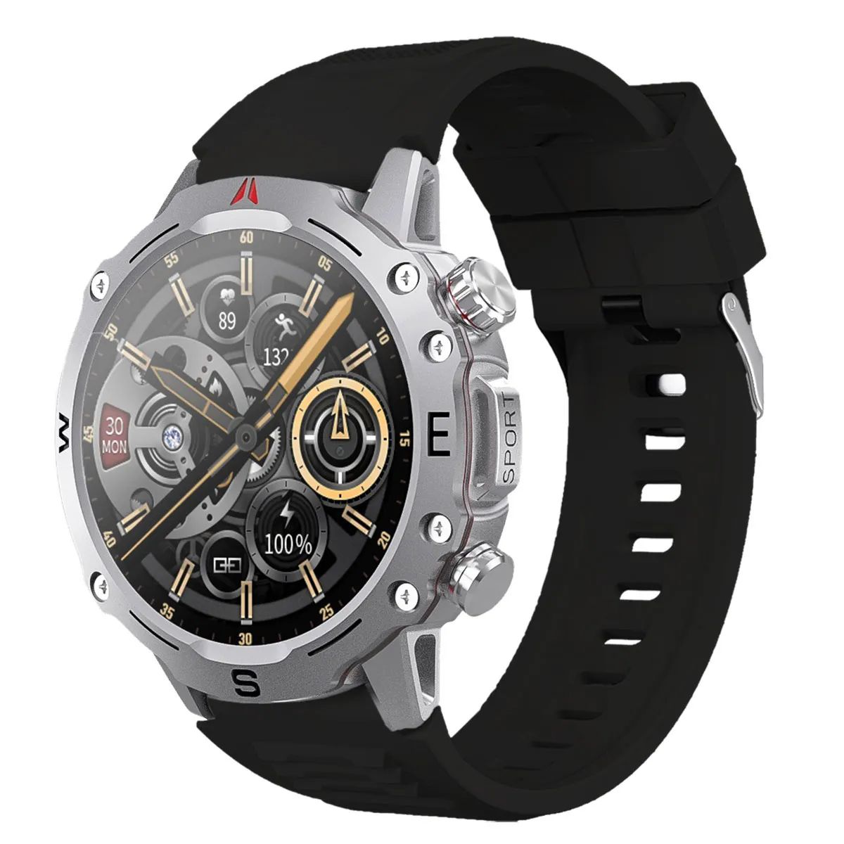 You-Watch-R15-AR156-You-Smart-Silver-Metal-&-Black-Silicon-Unisex-Kol-Saati
